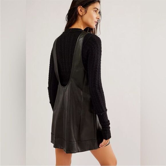 Free People All Around Vegan Leather Mini Dress M - Picture 10 of 10
